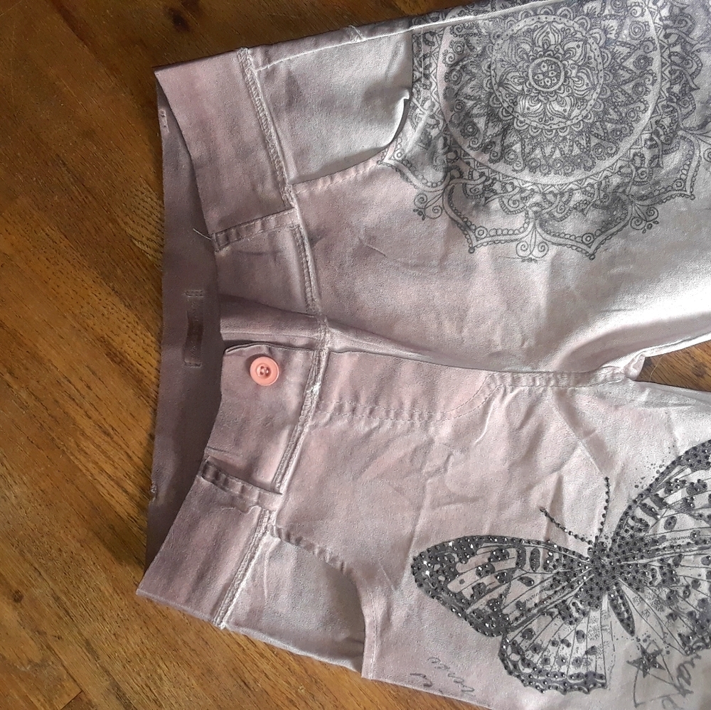 NEW blush color embellished jeans from Itally